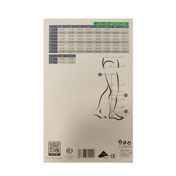 جوراب واریس فارمد کلاس دو مدل زیر زانو قد شورت - Image 3